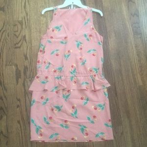 Joie silk peplum dress with cherry print.